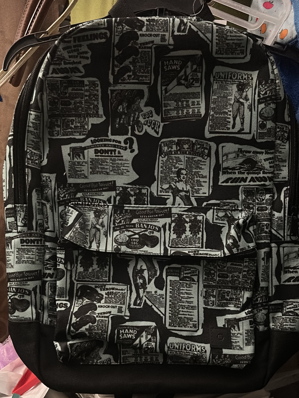 Graphic Print Black & White Men’s Backpack